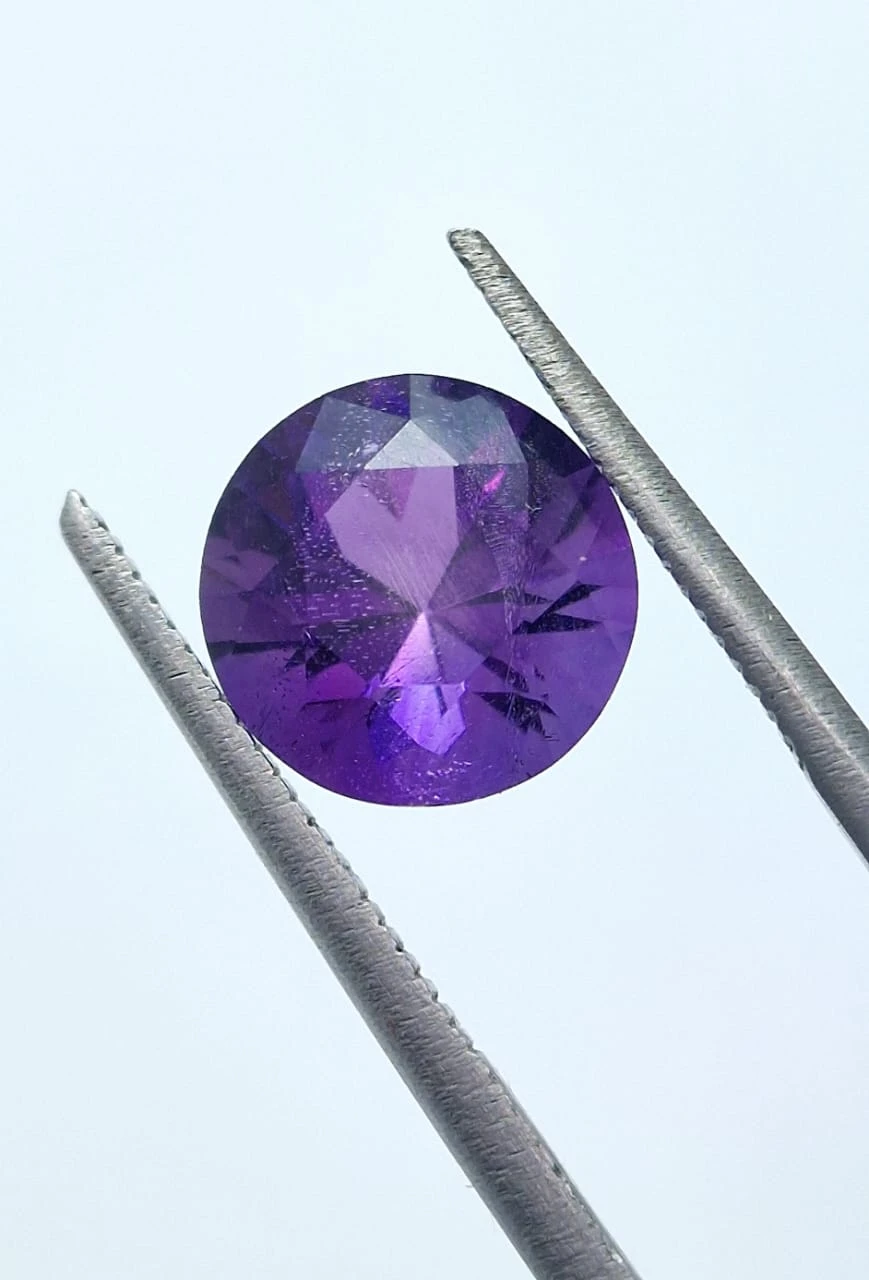 2.1ct Natural Purple Amethyst Round Cut Loose Gemstone from Nigeria — view 3